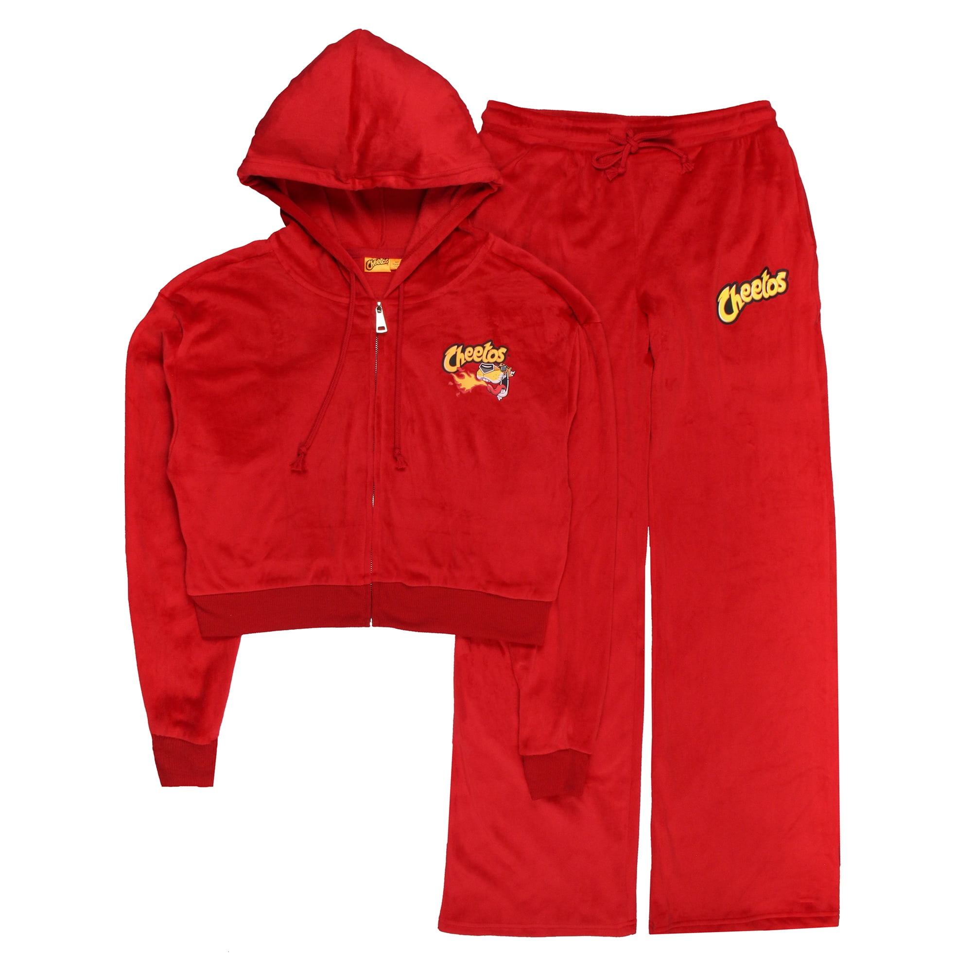 Cheetos Flamin' Hot Women's Velour Track Suit Hoodie and Pants Graphic