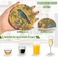 thumbnail image 3 of 6 Pcs Drink Coasters with Holder 3.94in Woven Coasters for Drinks Bluebird Surrounded by Flowers Coaster Set for Protection Table, 3 of 7
