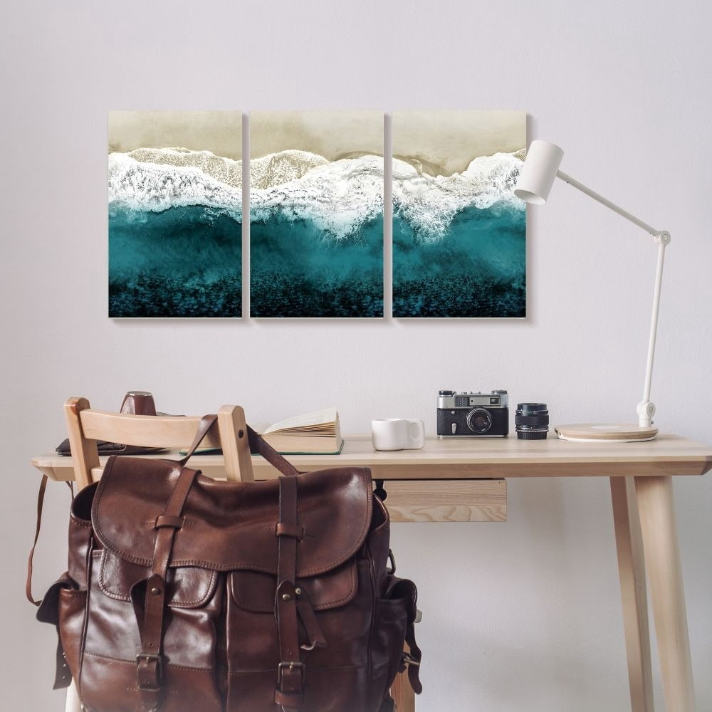 Stupell Industries Aerial of Incoming Tide at Sandy Beach Designed by Maggie Olsen