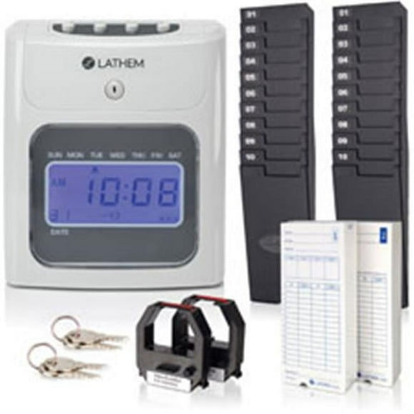 Lathem LTH400EKIT Kit d'Horloge Électronique à Alimentation Supérieure 400E, Gris
