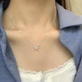 thumbnail image 5 of SFTING 925 Sterling Silver Bow Necklace Dainty Silver Bow Pendant for Women, 5 of 6