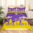 thumbnail image 2 of Football Duvet Cover ,American Football Bedding Set Twin Size,American Football City Comforter Cover,Sports Bed Sets with 1 Pillowcase,Orange Purple(Minnesota), 2 of 5