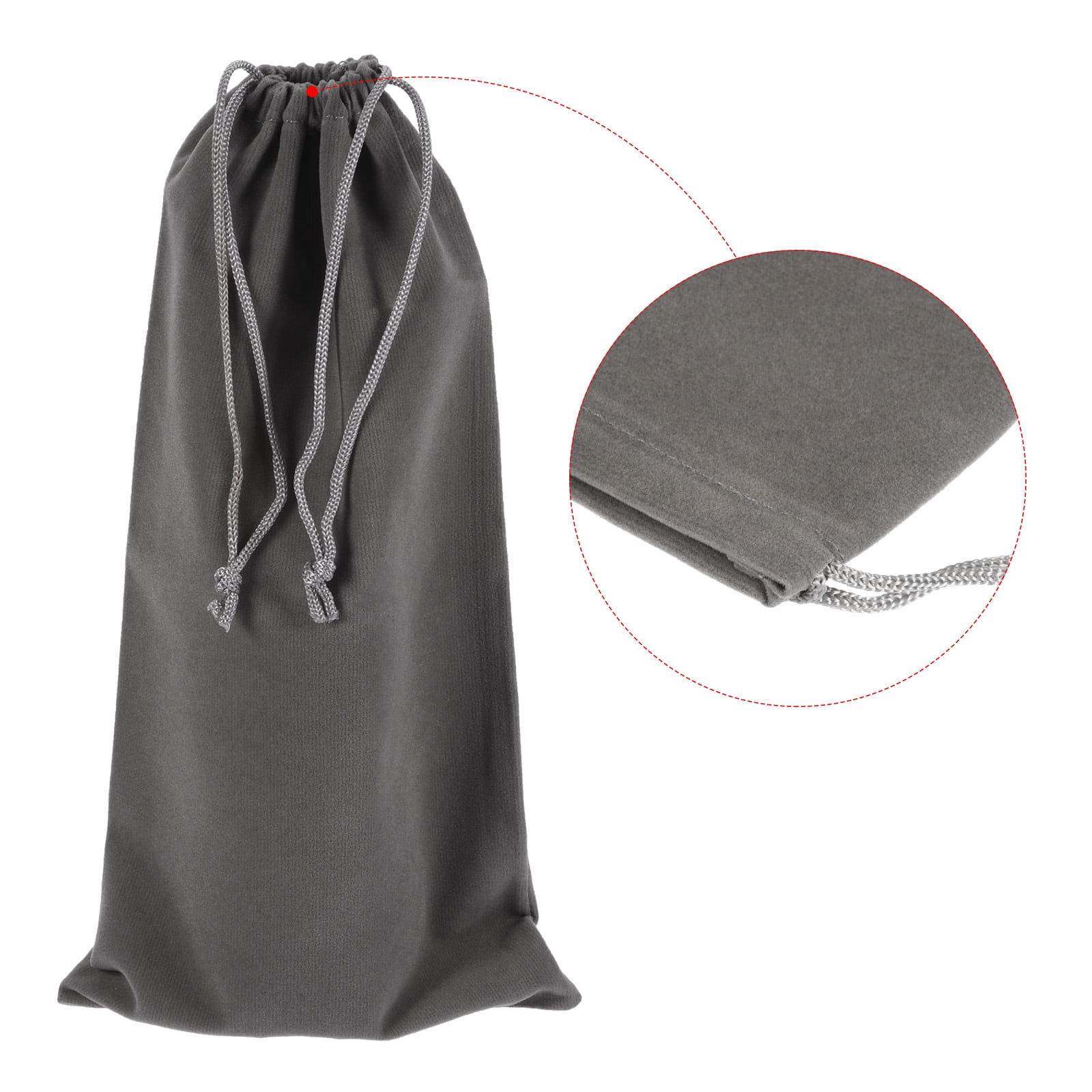Unique Bargains Microfiber Pouch Soft Storage Drawstring Gift Bags Gray 15x30