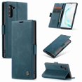 thumbnail image 2 of Dteck For Samsung Note 10 CaseMe Slim PU Leather Flip Magnet Case Cover Retro Style Frosted Lightweight Protective Shell Holster, blue, 2 of 4