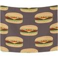 thumbnail image 2 of Fast Food Hamburger Tapestry Wall Hanging Tapestries Happy Colorful Hippie Psychedelic Art Polyester Carpet Wall Decorative for Living Room Bedroom 90x60inch Gift Decor, 2 of 7