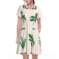 thumbnail image 1 of Vsdgher Herbes pour Femmes Été 2025 Robes Midi Maxi Décontractées Légères Manches Courtes Col Rond Robe de Plage, 1 of 6