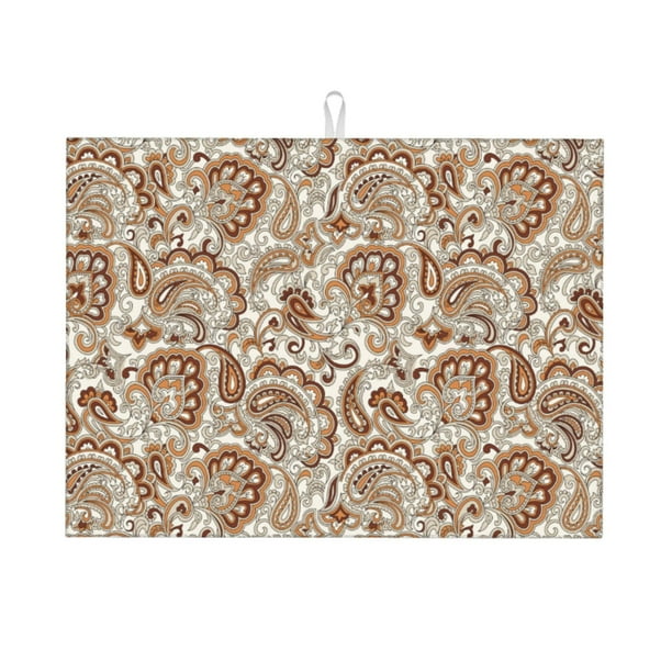 Fotbe Indian Paisley1 Alfombrilla de Secado para Cocina con Estampado, 18x24 Pulgadas