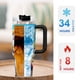 thumbnail image 5 of Snoopy Vaso aislado de acero inoxidable con asa, diseño temático, regalo para familia, amigos y fans; incluye pajita y encaja en el portavasos estándar, 40 oz, 5 of 6