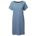 thumbnail image 1 of FashionOutfit Women's Solid Short Sleeve Stretchy Loose fit Tunic Dress, 1 of 1
