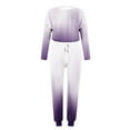 thumbnail image 2 of Ashirexll Womens 2 Piece Outfits, Womens Winter Sets, Loose Two Piece Set Solid Long Sleeve Top and Casual Pants Comfortable Sweatsuit, 2 of 5