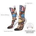 thumbnail image 4 of Fotbe American Giraffe Style Pattern Long Socks for Men & Women – Breathable & Stretchy Compression Socks, Ideal for Running, Travel, and Everyday Wear Size 5-11, 4 of 6
