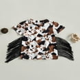 thumbnail image 2 of EIMELI Robe Western pour Bébé Fille Imprimé Vache Robe T-Shirt Manches Courtes Franges à Franges, 2 of 8