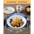 thumbnail image 3 of 13 Inch Round Placemats Set of 4, Navy Blue Ocean Waves Non Slip Heat Insulation PP Table Mats, Summer Beach Coastal Abstract Washable Place Mats for Kitchen Dining Party Table Decor, 3 of 7
