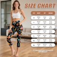 thumbnail image 6 of SCRAWLGOD Mushroom Print Black Capri Leggings for Women with Pockets - 4 Way Stretch Yoga Pants Lightweight Slim Yoga Legging with Tummy Control for Workout Running, L, 6 of 7