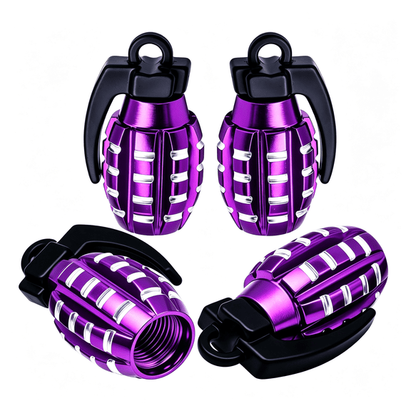 LADYGYM 4Pcs Tire Valve Stem Caps,Aluminium Alloy Tire Valve Stem Covers Universal for Cars,Trucks,Suv,Motorcycles,Bike and Bicycles Purple Tire Valve Caps(Purple)