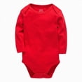 thumbnail image 2 of CAUYDY Preemie Bodysuit for Girls Newborn Fall Winter Romper 0 3 6 9 Months 1T 2T Baby Long Sleeve Sleepers for Boys Infant Soft Pajamas Sizes 18-24 Months,Red, 2 of 7