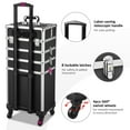 thumbnail image 4 of Byootique Black 4in1 Rolling Makeup Train Case Makeup Artist Cosmetic Organizer, 4 of 11