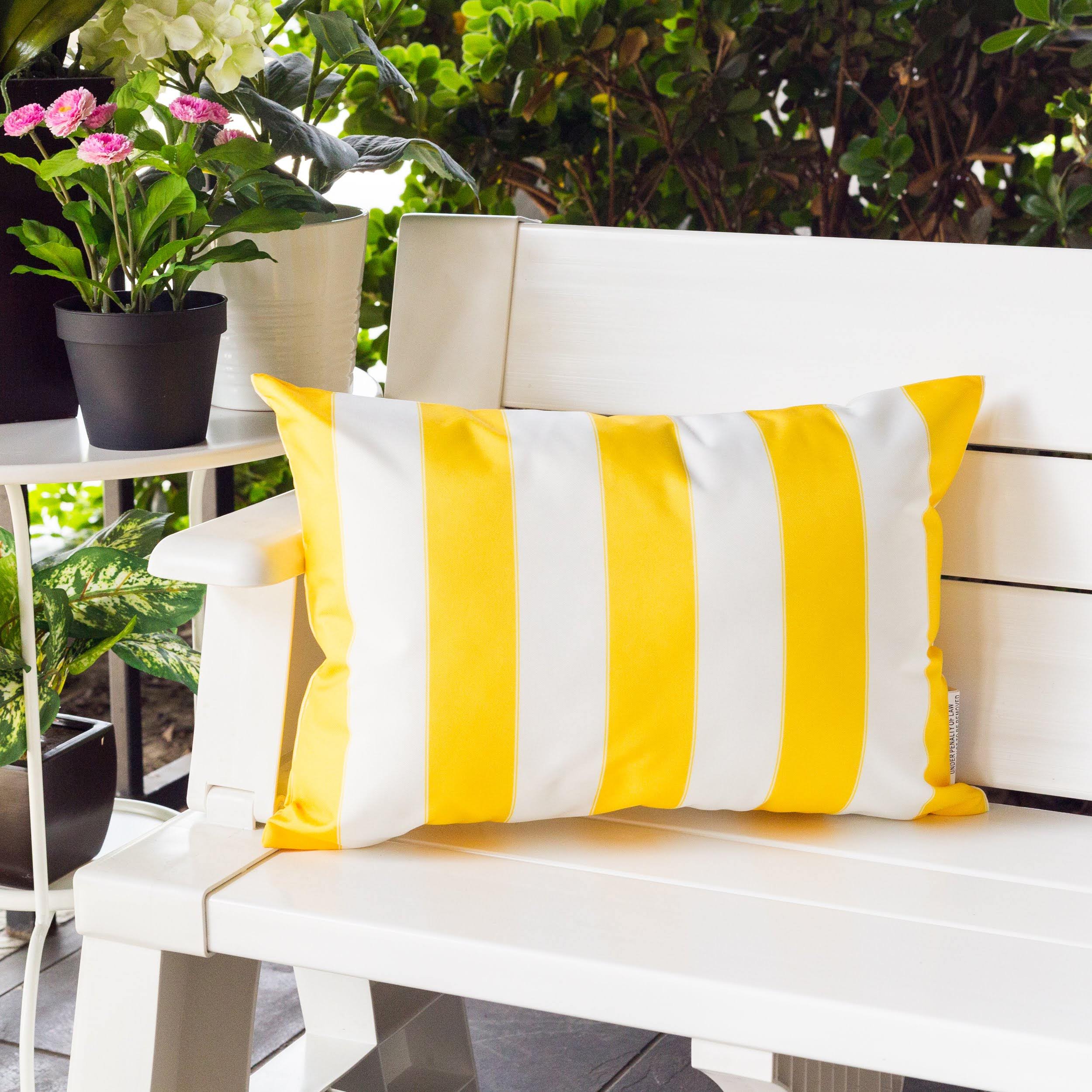 Riley Yellow Rectangular Outdoor Throw Pillow