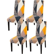 Dining Chair Covers Set of 4,Magic Cube High Stretch Removable Washable Parsons Chair Slipcover for Dining Room Home Party Hotel Wedding Ceremony (Geometric Patterns)