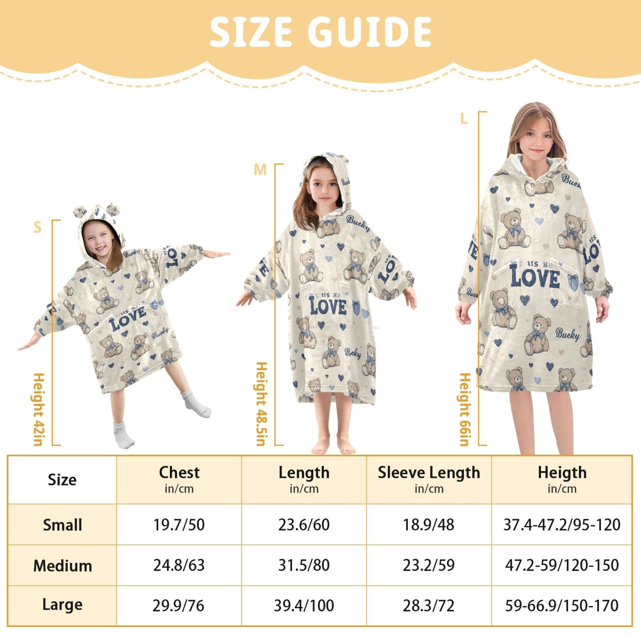Wearable Blanket Hoodie for Care Bear Flannel Hooded Blanket with Pockets and Sleeves Suitable