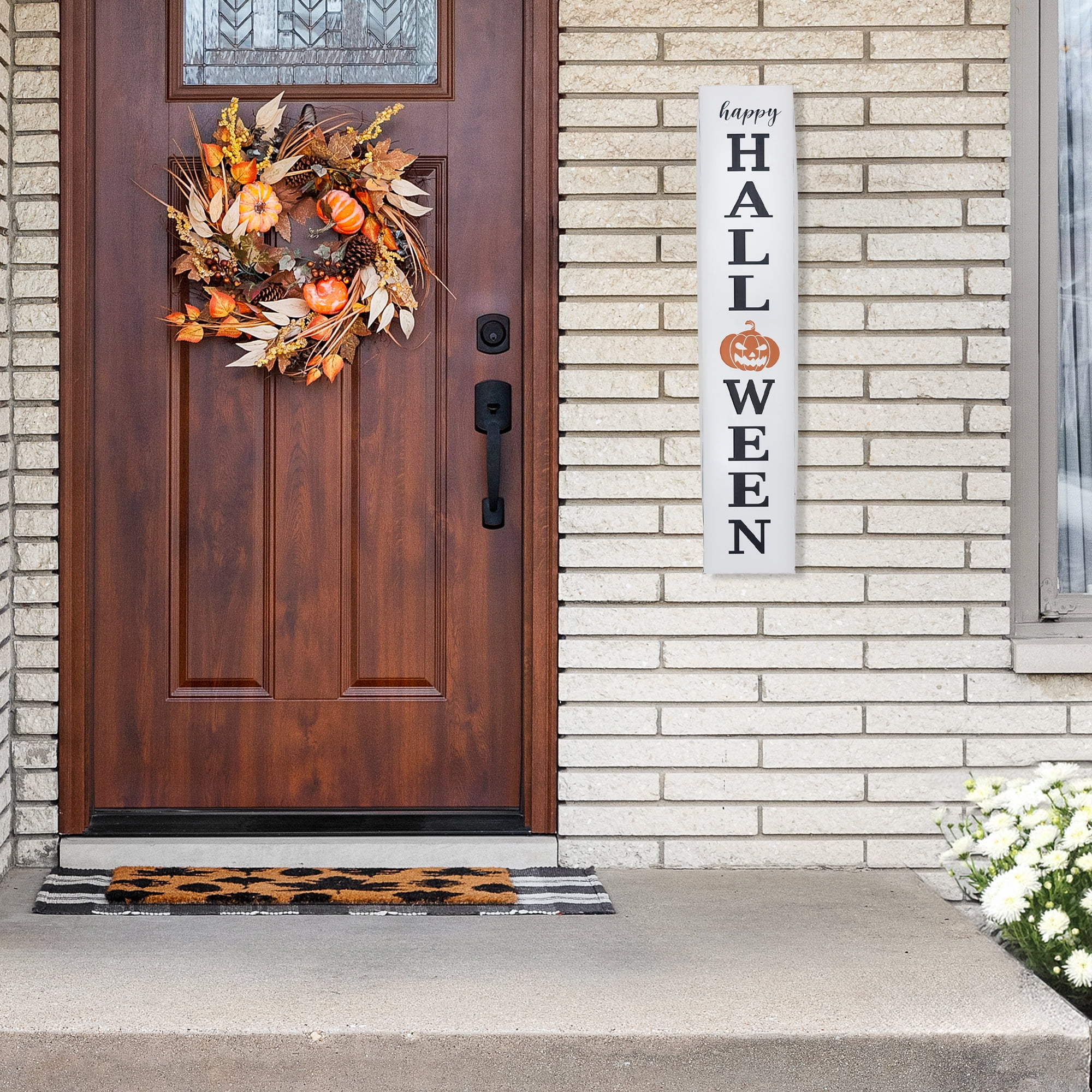 Northlight Happy Halloween Metal Porch Board Sign - 31.5"