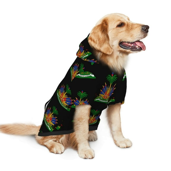 Haiti Coat Of Arms Dog Hoodie Pet Coat for Medium and Large Dogs Daily Use Small