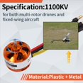 thumbnail image 5 of Motor Sin Escobillas D2822 Motor de Rotor Externo Sin Escobillas Adecuado para Aeronaves de Ala Fija Multirrotor con Control Remoto de 1100 KV, 5 of 5