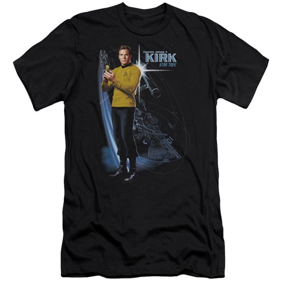 Star Trek Galactic Kirk Premium Canvas Adult Slim Fit 30/1 T-Shirt Black