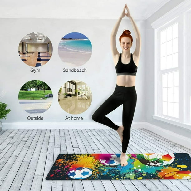 Yoga Exercise Mat Non Slip Fitness Gym Pad Thick Pilates Meditation Mats  Train