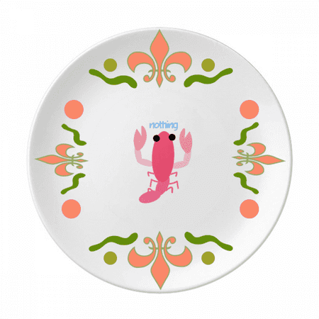 

Lobster Shrimp Marine Art Deco Fashion Flower Ceramics Plate Tableware Dinner Dish