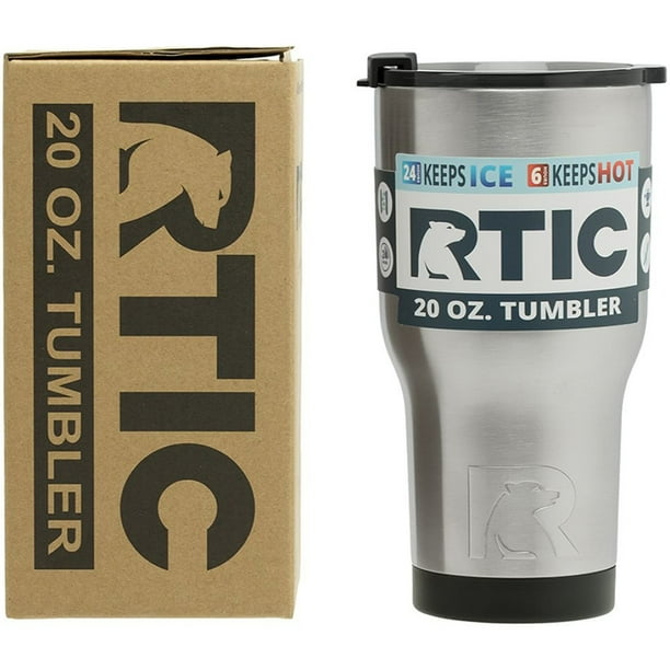 RTIC 20 oz. Thermal Tumbler Stainless Cup Coffee Mug Lid Cold or Hot