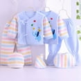 thumbnail image 2 of Paguaki Preemie Baby Boy Girl Clothes Baby 5-Piece Set 5PCS Tops Hat Pants Set Baby Bib Sock Layette Sets, 2 of 6