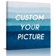 thumbnail image 2 of Blue Ombre Wall Art Painting on Canvas, Ocean Waves Beach Gradient Canvas Art Home Prints Wall Art Framed Modern Artwork for Living Room Bedroom Wall Decor 12x12in, 2 of 9