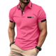 thumbnail image 1 of ZHAOCHENG Polo elegante con bloques de color para hombre, tejido transpirable, perfecto para verano y deportes, regalo ideal para él., 1 of 2