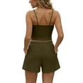 thumbnail image 5 of Kilaqueen Womens Summer 2 Piece Outfits Sleeveless Ribbed Knit Slim Fit Crop Top and High Waisted Shorts Matching Workout Sets Tracksuits, 5 of 7