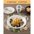 thumbnail image 3 of 13 Inch Round Placemats Set of 6, Sage Green Black Women Non Slip Heat Insulation PP Table Mats, Spring Eucalyptus Brown Wooden Washable Place Mats for Kitchen Dining Party Table Decor, 3 of 7