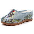 thumbnail image 3 of Zapatillas informales de tacón alto bordadas para mujer, zapatos planos Oxford de estilo chino con cara teatral, zapatillas de casa con cuña, 3 of 5