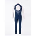 thumbnail image 4 of CHICTRY Girls Sleeveless Figure Skating Costume Ballet Dance Gymnastics Leotard Shiny Rhinestone Jumpsuit Navy Blue 14, 4 of 7