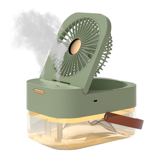 Ventilador de aire acondicionado de doble pulverización para el hogar, ventilador de escritorio con temporizador portátil recargable por USB, Control remoto para el hogar, la Oficina y el dormitorio Fivean unisex