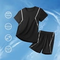 thumbnail image 2 of NOLDARES Baby Boy Summer Clothes Short Sleeve Graphic T-Shirt Elastic Shorts Casual Outfit Set Blazer,3-4 Y, 2 of 4