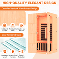 thumbnail image 6 of BUPPLEE 2-Person Infrared Sauna Room, Wooden Indoor Home Sauna with 7-Color Light Therapy, Bluetooth Controller, 6 of 10