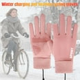 thumbnail image 5 of Cinvoph Heated Winter Gloves for Men Women Touchscreen USB Heating Thermal Gloves for Outdoor Cycling Skiing Snowboarding Hiking Hunting, Pink, 5 of 6