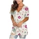 thumbnail image 2 of Pntutb - Camiseta de manga corta suelta con cuello en V y estampado informal para mujer Pntutb Pntutb-1150, 2 of 5