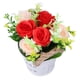 thumbnail image 5 of Plantas en maceta de rosas artificiales, adornos de arreglo floral, decoración de flores falsas para estante, mesa de escritorio de oficina en casa, 5 of 8