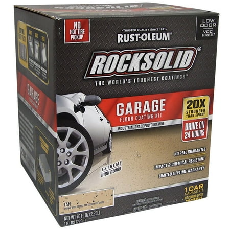 RockSolid Polycuramine Garage Floor Coating Tan Kit 1 Car Garage