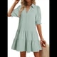 thumbnail image 1 of Vestido Plisado de Corta para Mujer, Verde , Talla XL, 1 of 8