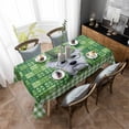 thumbnail image 4 of St. Patrick's Day Rectangle Tablecloth, Spring Lucky Shamrock Cute Puppy Green Plaid Waterproof & StainResistant Tablecloth, Washable Oil-proof Table Cover for Dining/Party/Wedding/Buffet 60x84 In, 4 of 9