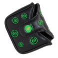thumbnail image 3 of Cubierta de cabeza de putter de mazo de golf Sharpla Manga Bordado PU Cuero Verde Cuadrado, 3 of 8