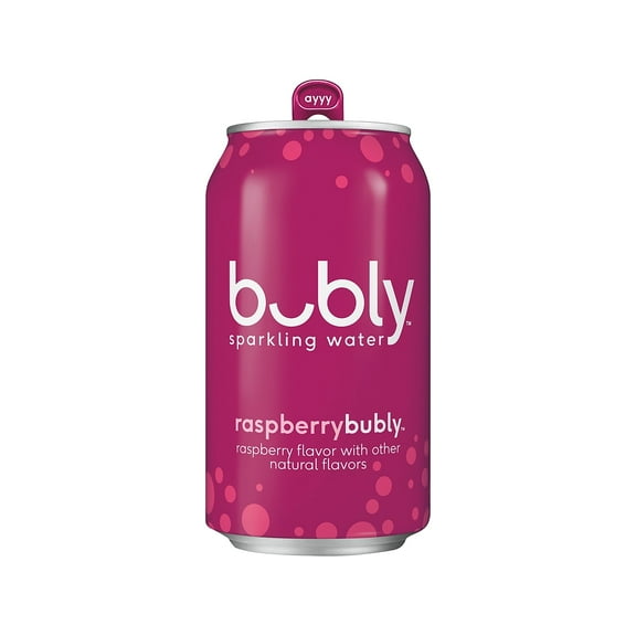 Bubly Raspberry Flavored Sparkling Seltzer Water 12 Fl. Oz. 8 Cans/Pack 3 Packs/Carton (18117)