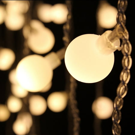 Indoor Outdoor Lighting Festival Party Decorations lights Water Proof Indoor and Outdoor String Lights 104 Leds 2M 6ft Ball String Lights For Bedroom, Patio, Parties Warm White ()